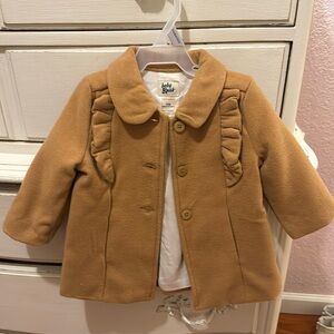 Baby BGosh Brown/Khaki Ruffle Coat - 9 Months